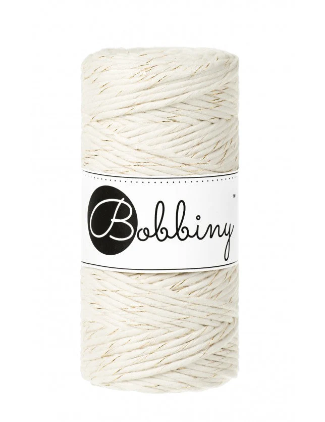 Bobbiny Makramee-Kordel, einfach gedreht, 3 mm, golden natural