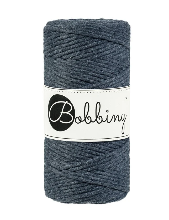 Bobbiny Makramee-Kordel, einfach gedreht, 3 mm, charcoal