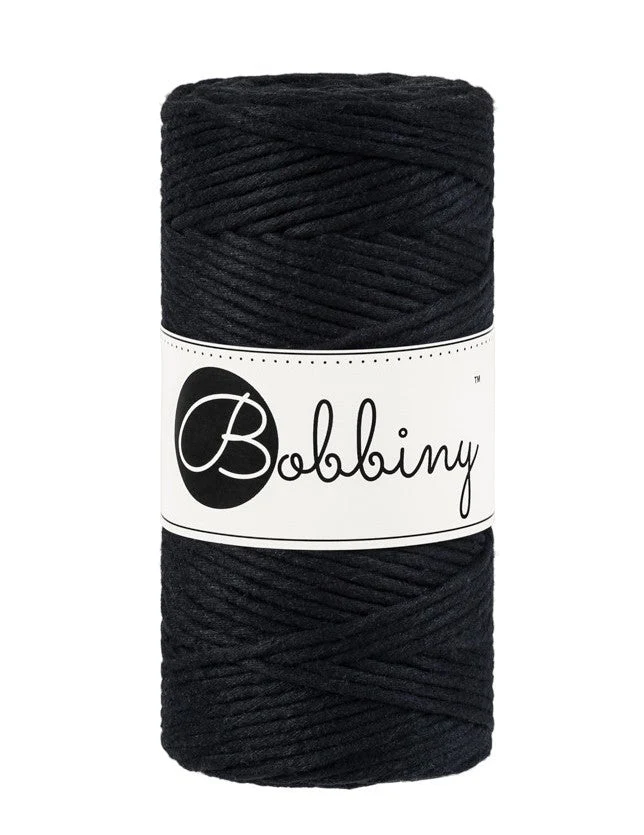 Bobbiny Makramee-Kordel, einfach gedreht, 3 mm, black