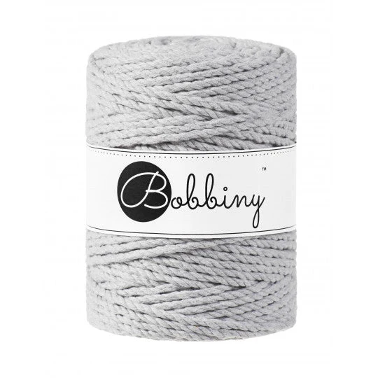 Bobbiny Makramee-Kordel, dreifach gedreht, 5 mm, light grey 3PLY MAKRAMEE-SCHNUR