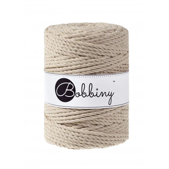Bobbiny Makramee-Kordel, dreifach gedreht, 5 mm, beige 3PLY MAKRAMEE-SCHNUR