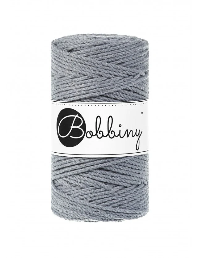 Bobbiny Makramee-Kordel, dreifach gedreht, 3 mm, steel 3PLY MAKRAMEE-SCHNUR