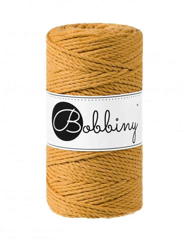 Bobbiny Makramee-Kordel, dreifach gedreht, 3 mm, mustard 3PLY MAKRAMEE-SCHNUR