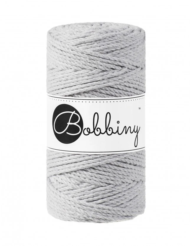 Bobbiny Makramee-Kordel, dreifach gedreht, 3 mm, light grey 3PLY MAKRAMEE-SCHNUR