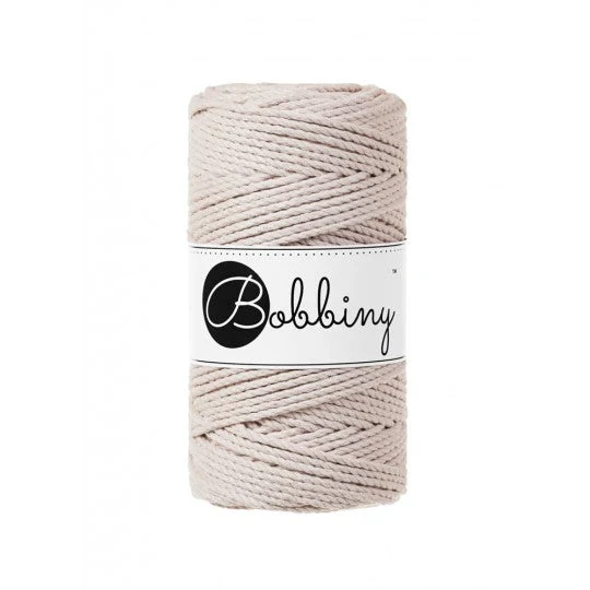 Bobbiny Makramee-Kordel, dreifach gedreht, 3 mm, nude 3PLY MAKRAMEE-SCHNUR