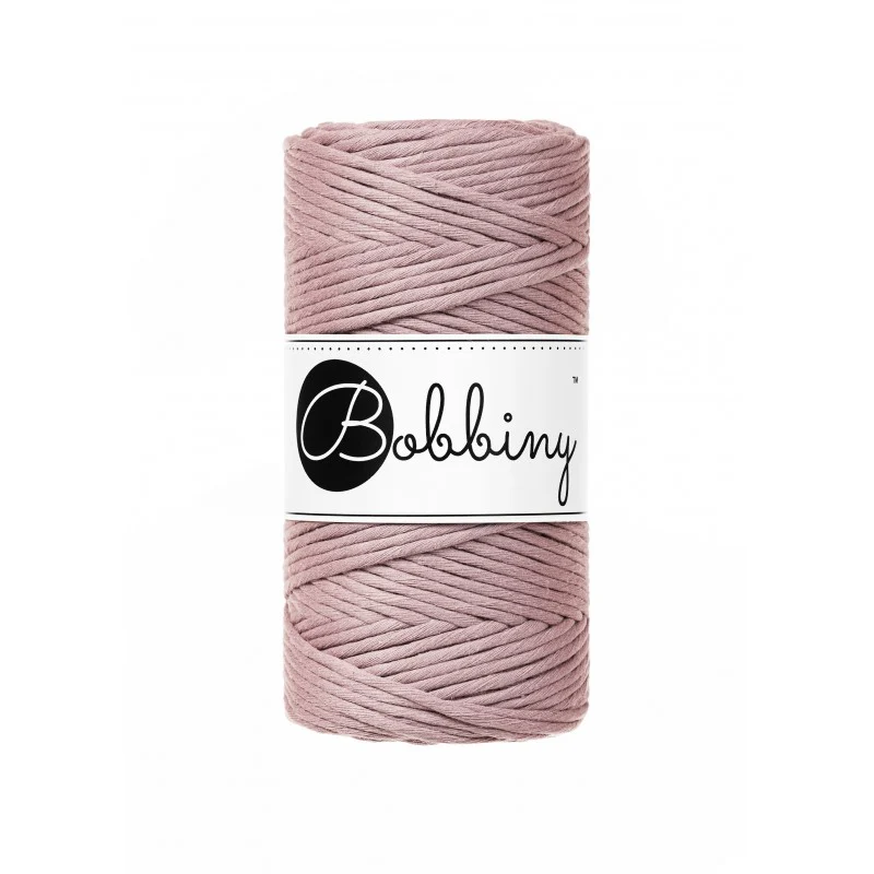 Bobbiny Makramee-Kordel, einfach gedreht, 3 mm, mauve