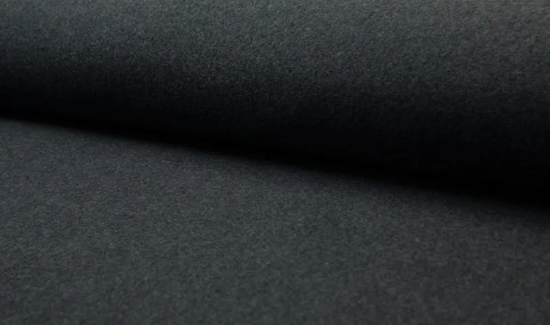 Bio-Baumwoll-Fleece dunkelgrau meliert