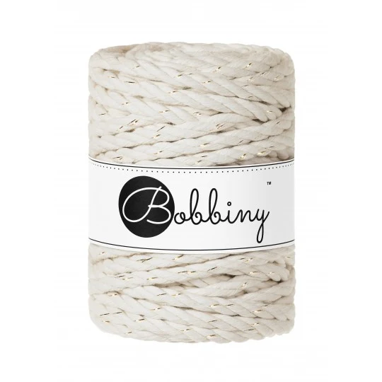 Bobbiny Makramee-Kordel, dreifach gedreht, 9 mm, golden natural 3PLY MAKRAMEE-SCHNUR