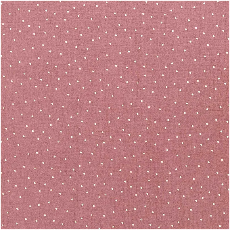 Musselin Double Gauze altrosa rosa Punkte metallic