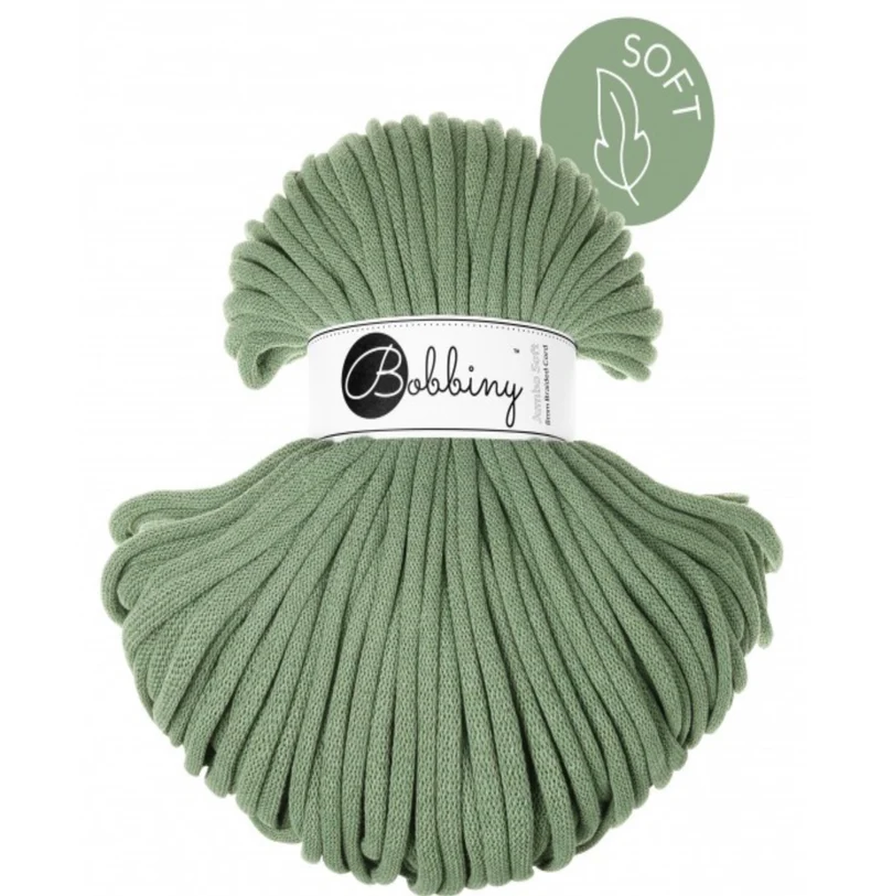Bobbiny Flechtkordel, 8mm, EUCALYPTUS GREEN