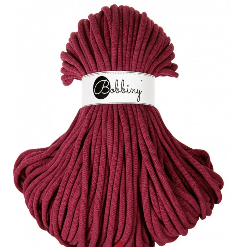 Bobbiny Flechtkordel, 9 mm, wine red