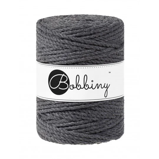 Bobbiny Makramee-Kordel, dreifach gedreht, 5 mm, charcoal 3PLY MAKRAMEE-SCHNUR