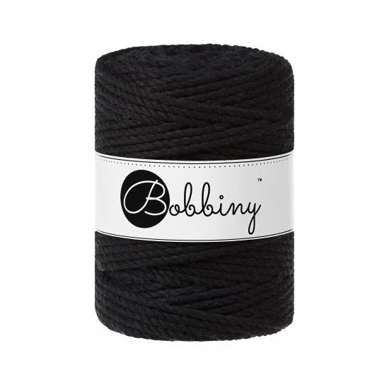 Bobbiny Makramee-Kordel, dreifach gedreht, 5 mm, black 3PLY MAKRAMEE-SCHNUR