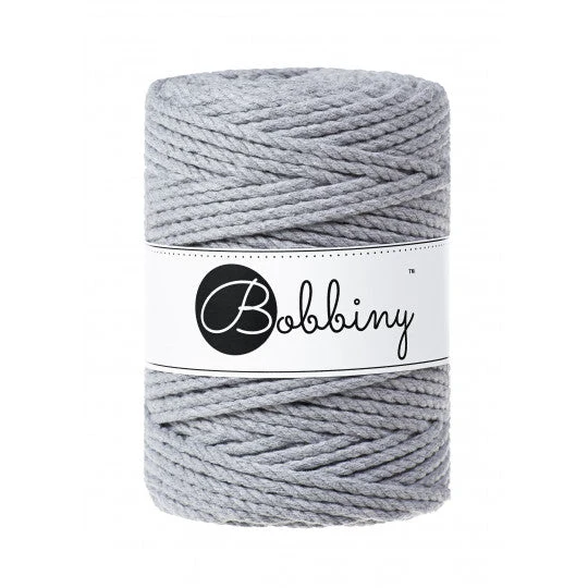 Bobbiny Makramee-Kordel, dreifach gedreht, 5 mm, silver 3PLY MAKRAMEE-SCHNUR