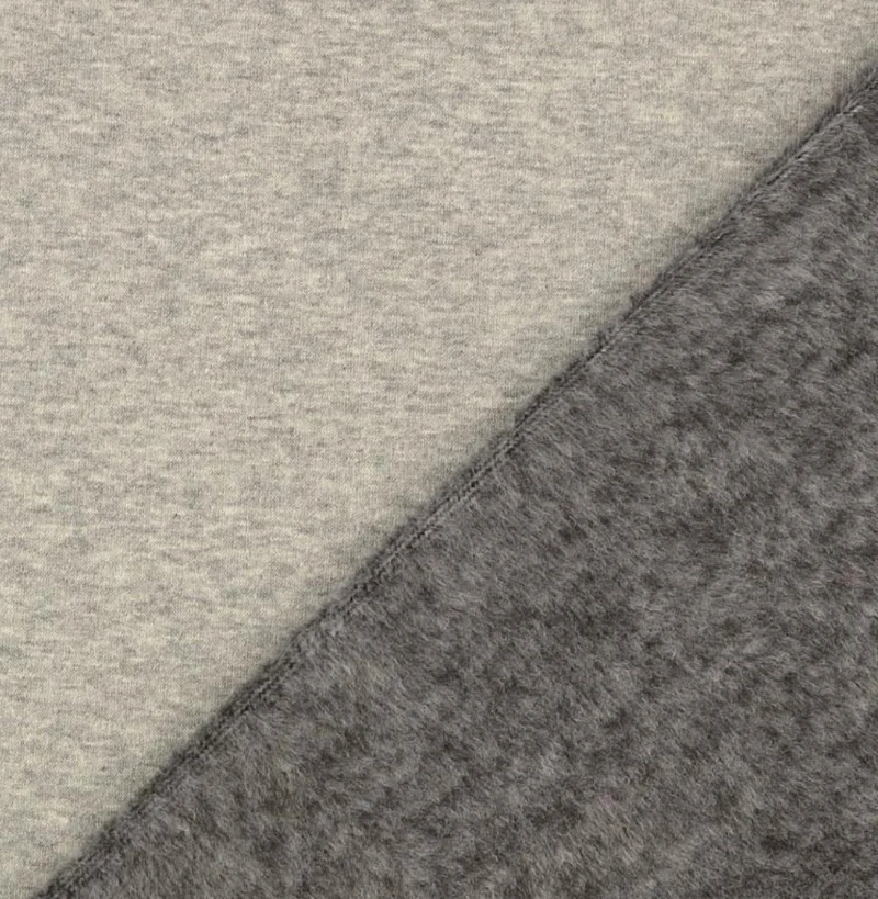 Kuschelsweat Uni grau meliert
