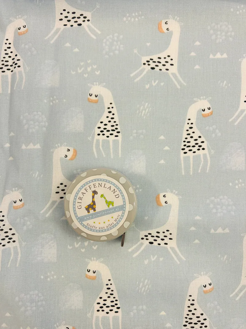 Baumwollstoff Giraffen blau