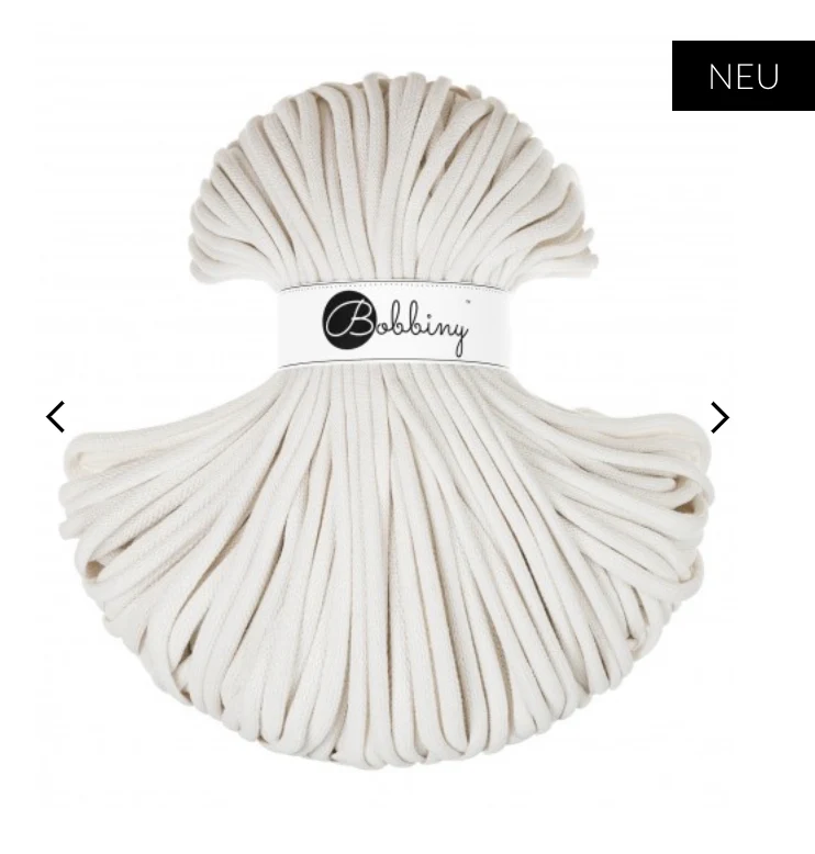 Bobbiny Flechtkordel, 9 mm, offwhite