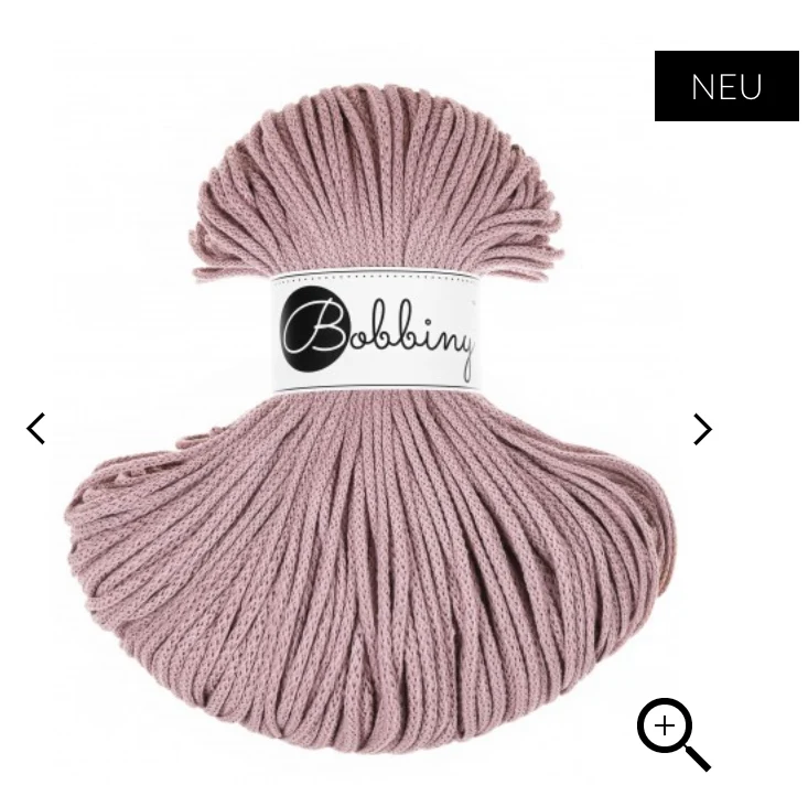 Bobbiny Flechtkordel, 3 mm, mauve