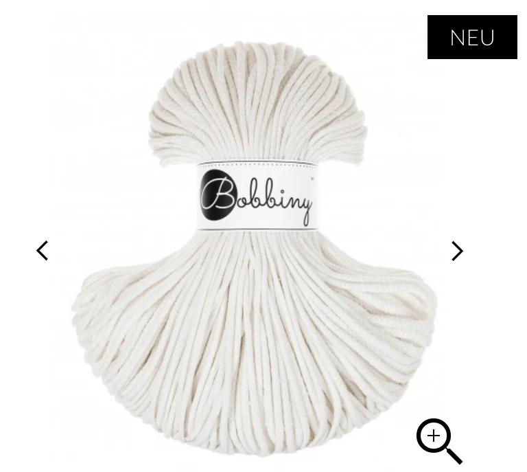 Bobbiny Flechtkordel, 3 mm, offwhite