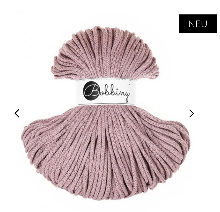Bobbiny Flechtkordel, 5 mm, mauve