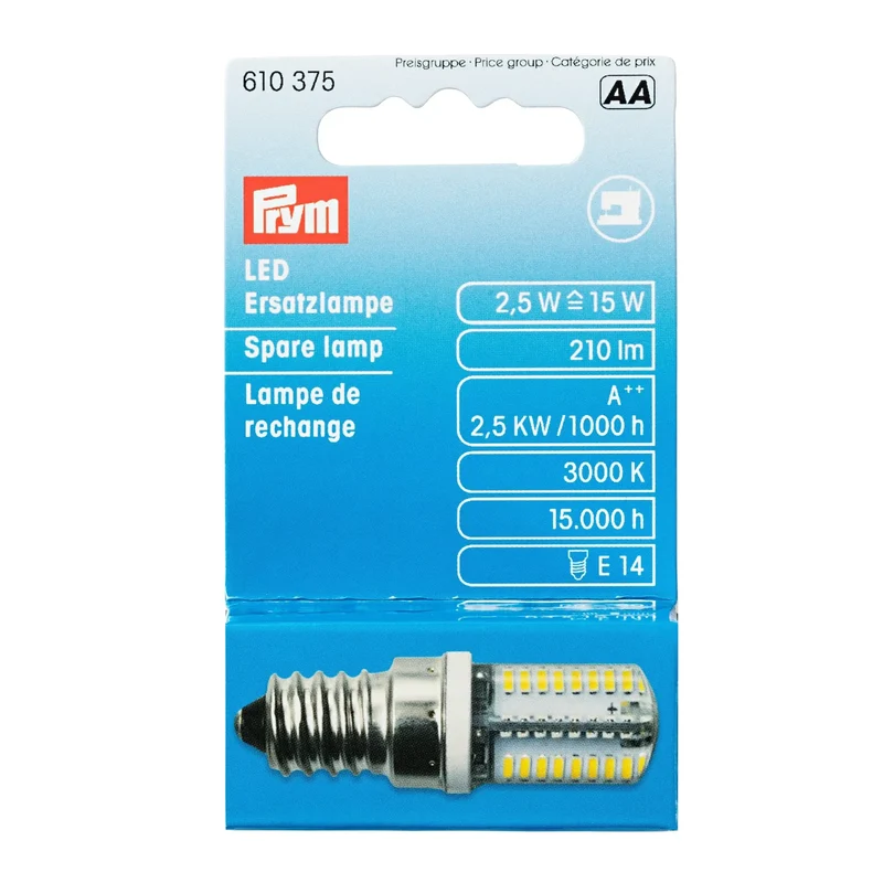 Prym LED Nähmaschinen-Ersatzlampe Glühbirne für Nähmaschinen 15W Schraub-Fassung