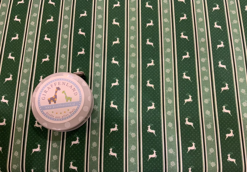 Baumwollstoff Dirndlstoff Hirsche grün Streifen