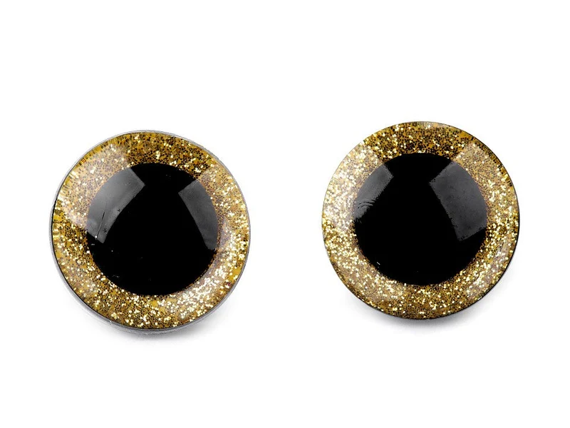 Tierauge Sicherheitsauge 25mm gold Glitzer