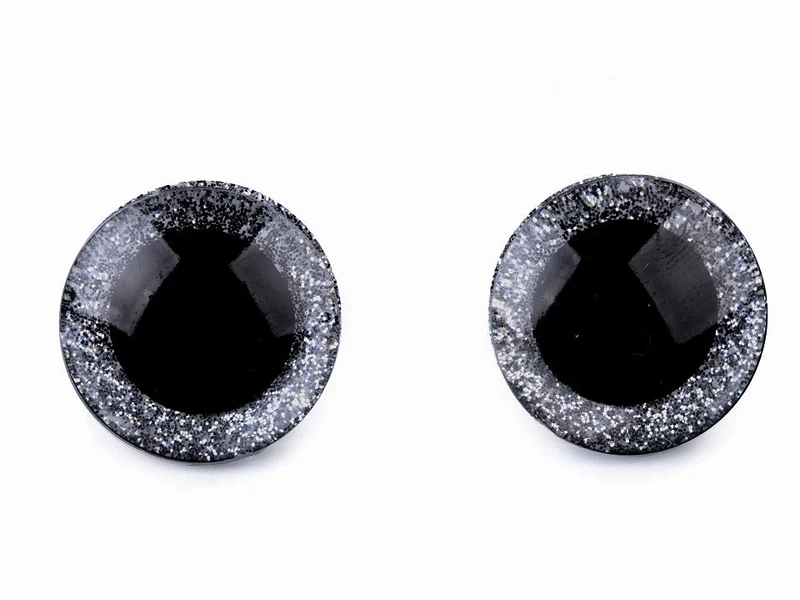 Tierauge Sicherheitsauge 25mm silber dunkel Glitzer