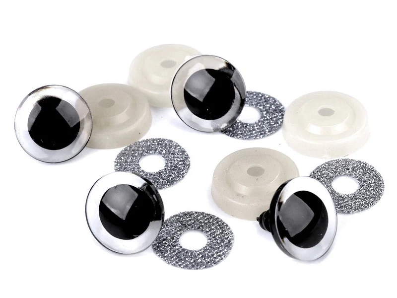 Tierauge Sicherheitsauge 25mm silber dunkel Glitzer