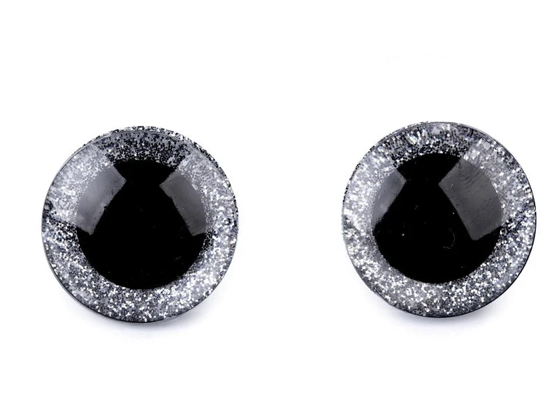 Tierauge Sicherheitsauge 25mm silber Glitzer