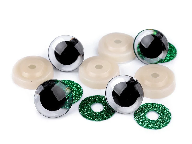 Tierauge Sicherheitsauge 25mm grün Glitzer
