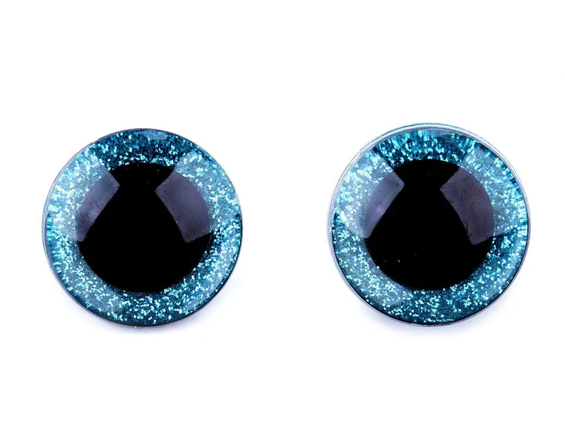 Tierauge Sicherheitsauge 25mm blau Glitzer