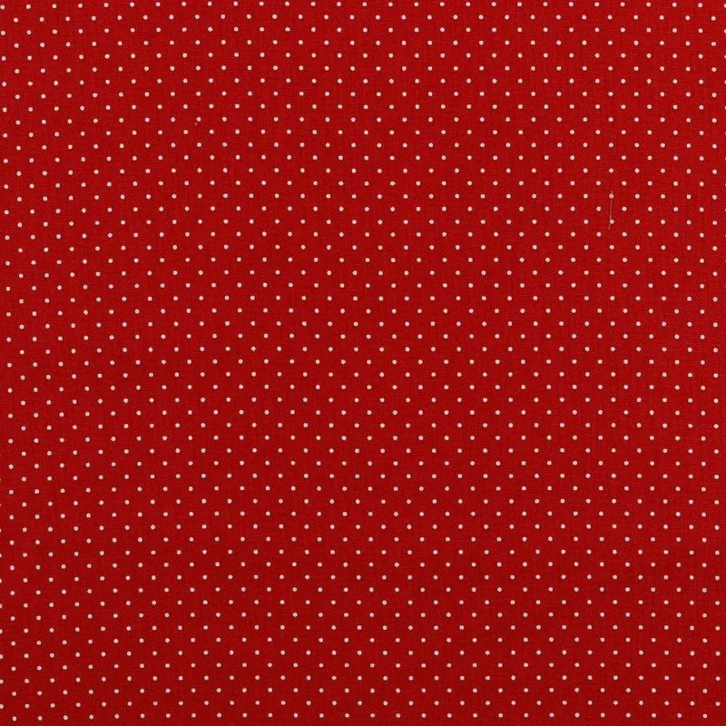 Baumwollstoff Punkte klein rot