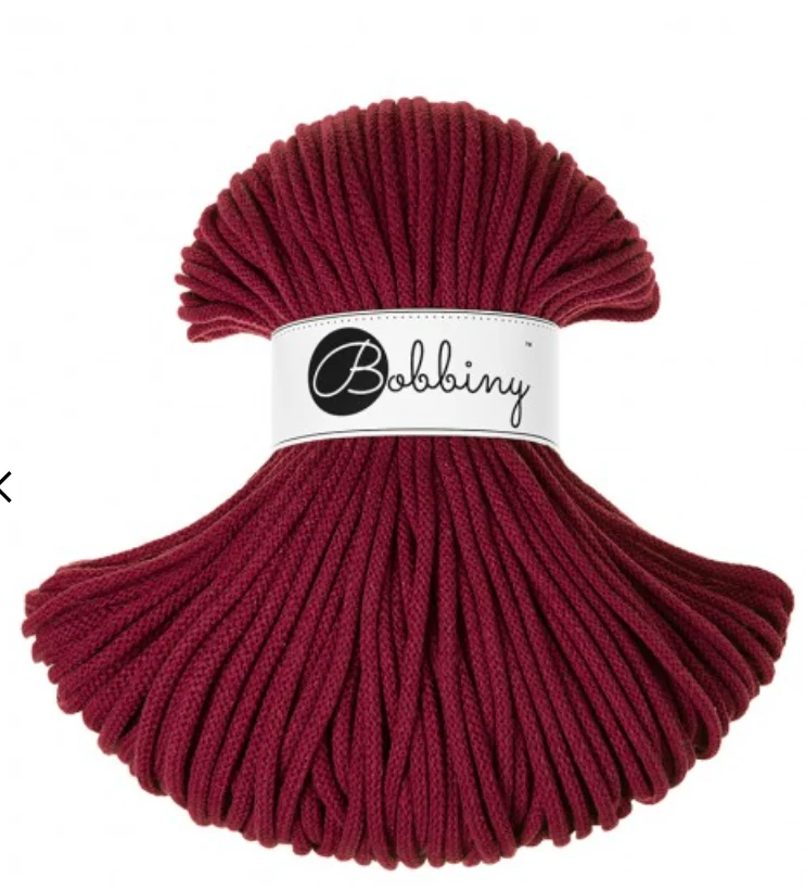 Bobbiny Flechtkordel, 5 mm, wine red
