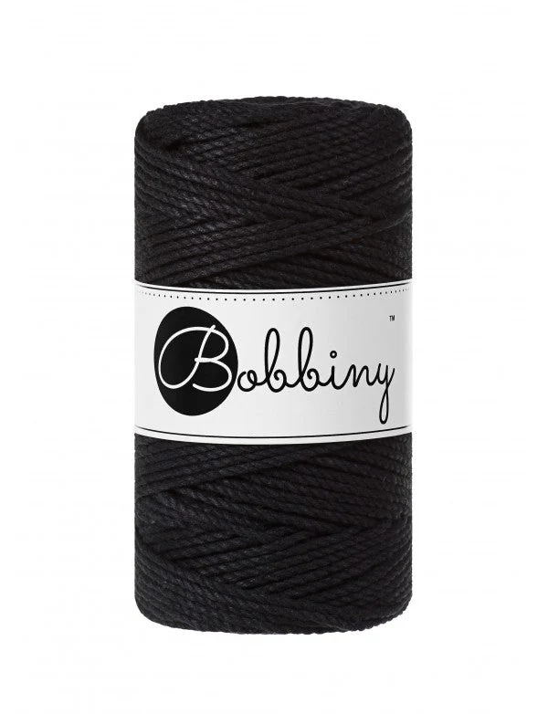 Bobbiny Makramee-Kordel, dreifach gedreht, 3 mm, black 3PLY MAKRAMEE-SCHNUR