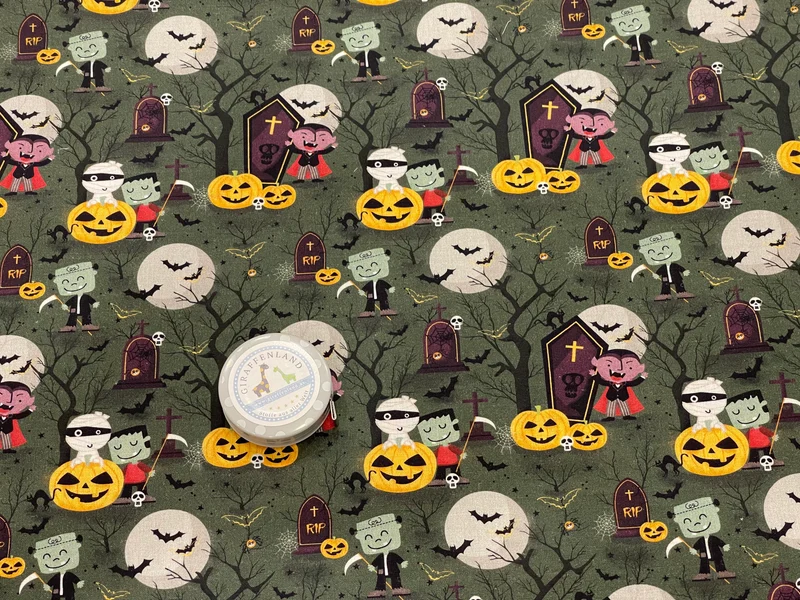 Bio-Baumwollstoff Halloween Friedhof