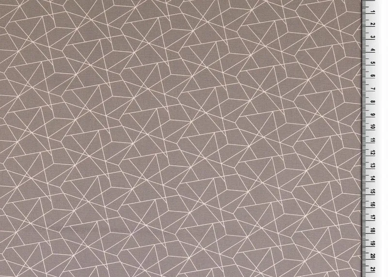Baumwollstoff geometrische Formen grau