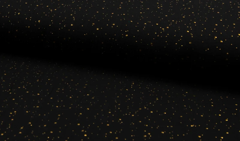 Musselin Double Gauze schwarz mit Punkte gold