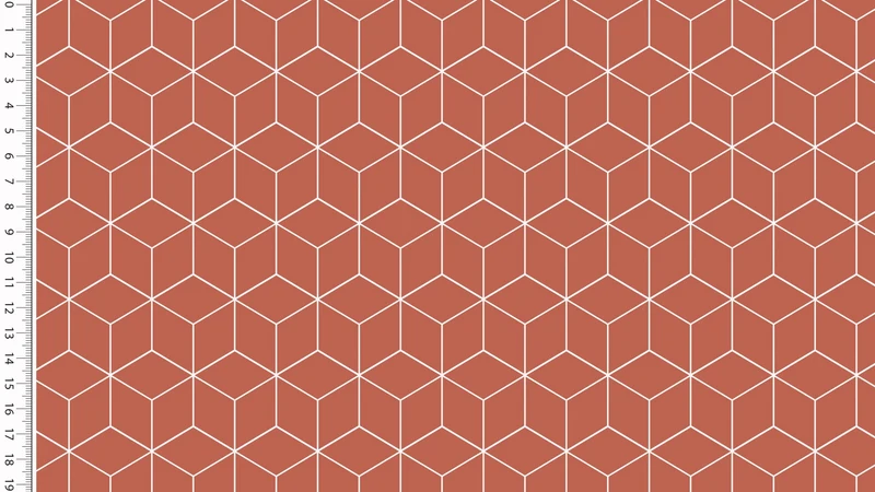 Baumwollstoff Cube coral