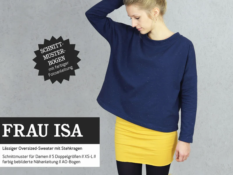 Schnittreif - Frau Isa - oversized Sweater mit Stehkragen