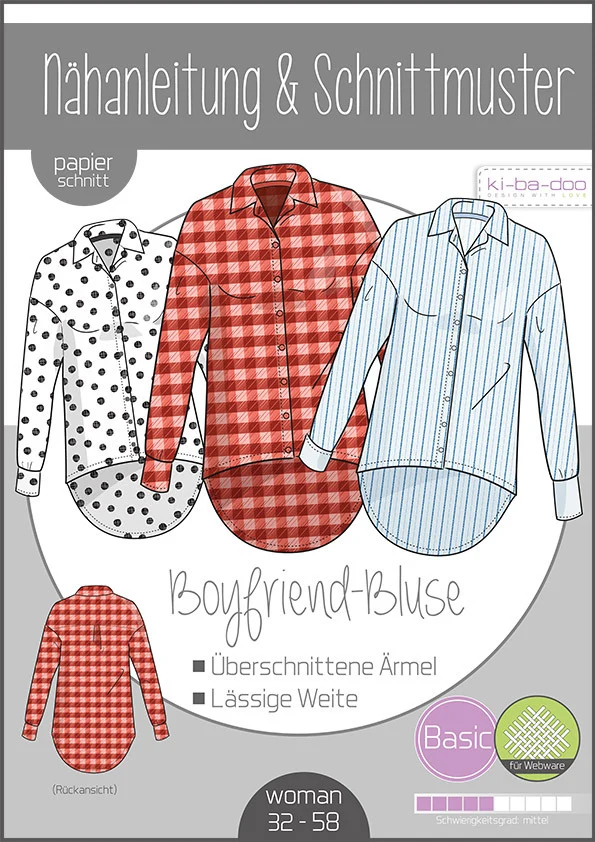 Ki-Ba-Doo - Boyfriend Bluse Die Boyfriend Bluse Gr. 32-58