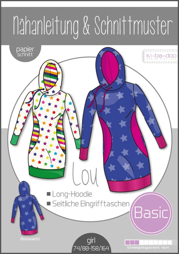 Ki-Ba-Doo - Long-Hoodie Lou Gr. 74/80-158/164