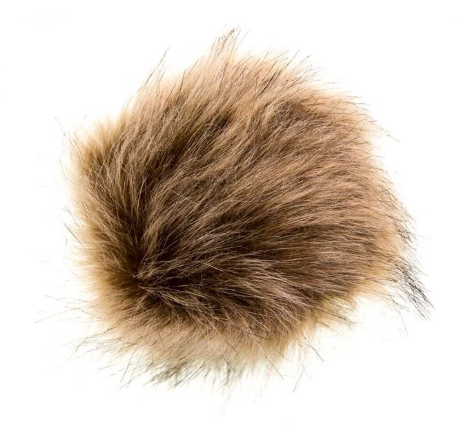 Kunstpelz-Pompons mit Schlaufe 15x15cm
