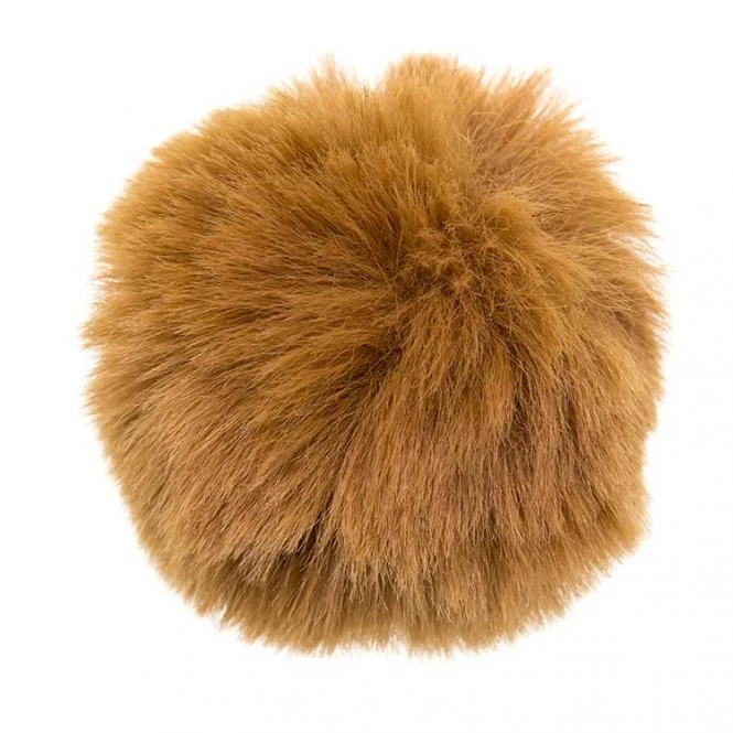 Kunstpelz-Pompons mit Schlaufe 6x6cm brandy