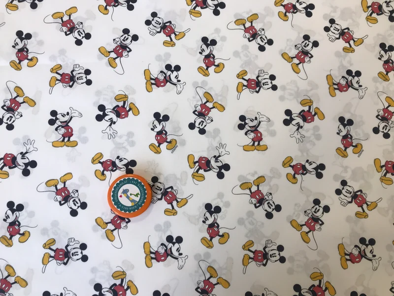 Baumwollstoff Mickey Mouse auf weiß