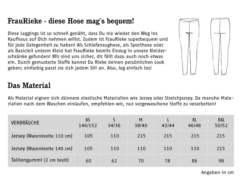 Schnittreif - Frau Rieke - Leggings für Damen