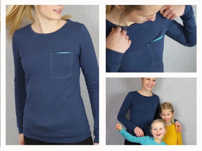 Schnittreif - Frau Bente - Sweater mit (o.ohne) Brusttasche