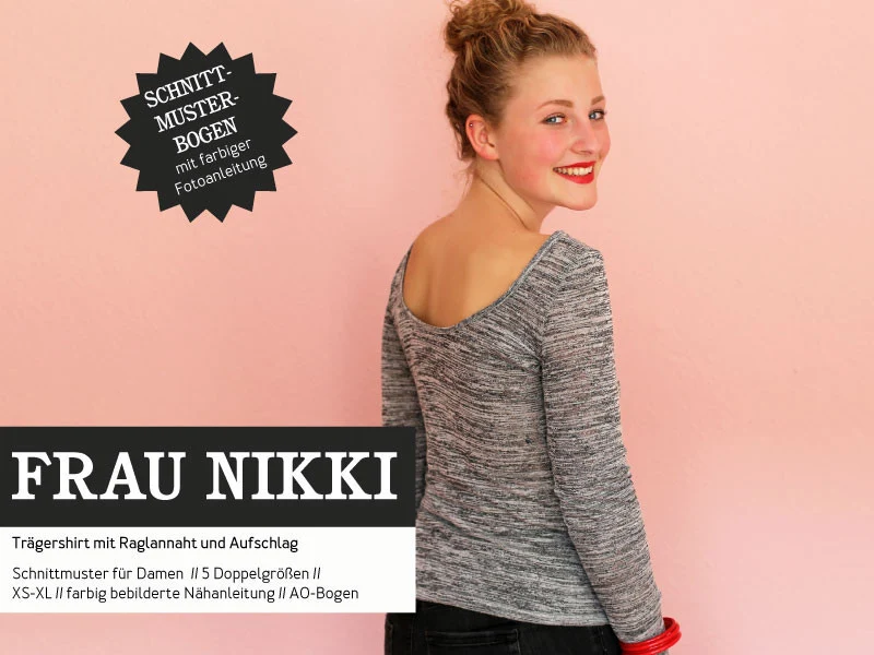 Schnittreif - Frau Nikki - Trägerhirt mit Raglannaht und Aufschlag