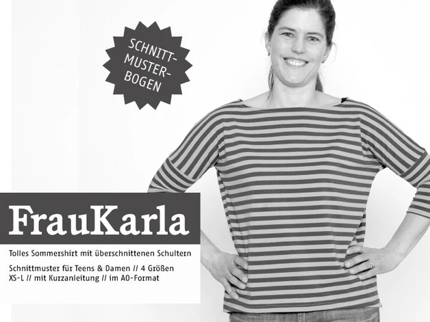 Schnittreif - Frau KARLA - Sommershirt mit 3/4-Ärmel