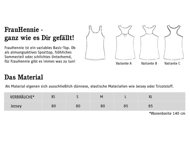 Schnittreif - Frau Hennie Damentop mit Racerback